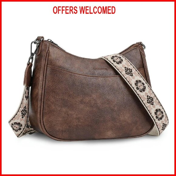 Handbags - Trendy Vegan Leather Crossbody Purse with Adjustable Strap, Spacious Design